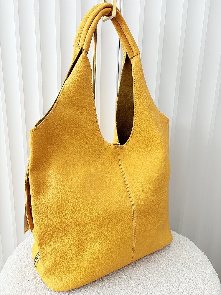 Maxfly torebka shopper na ramię i listonoszka 2w1 żółta