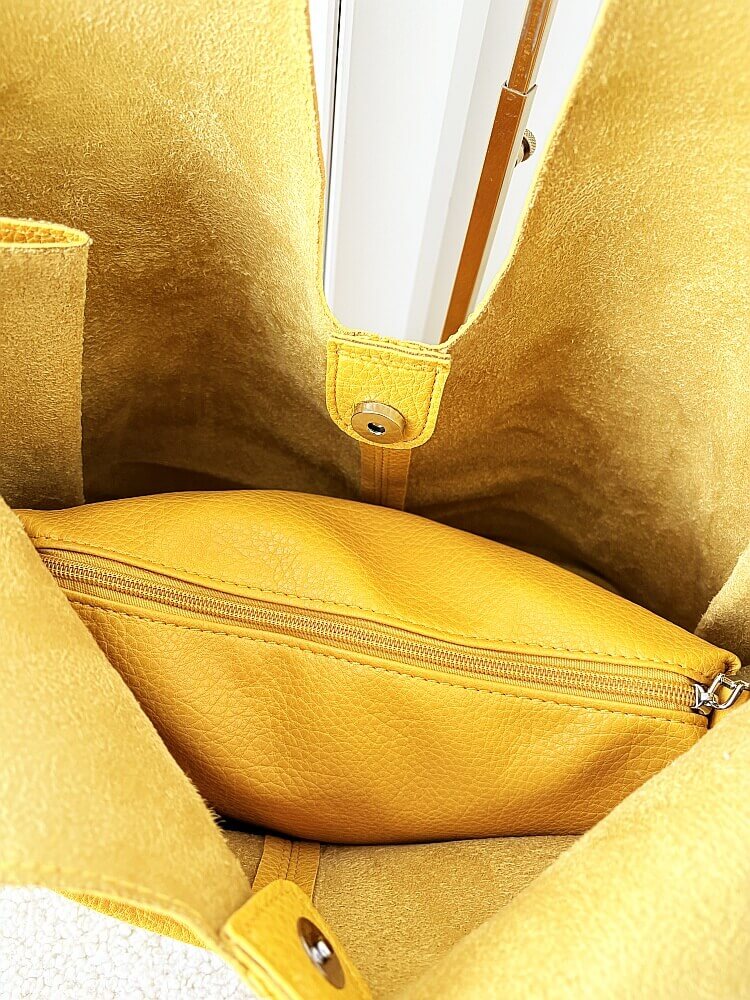 Maxfly torebka shopper na ramię i listonoszka 2w1 żółta