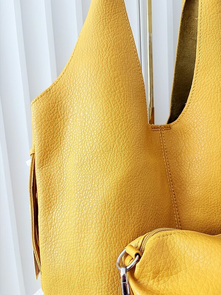 Maxfly torebka shopper na ramię i listonoszka 2w1 żółta