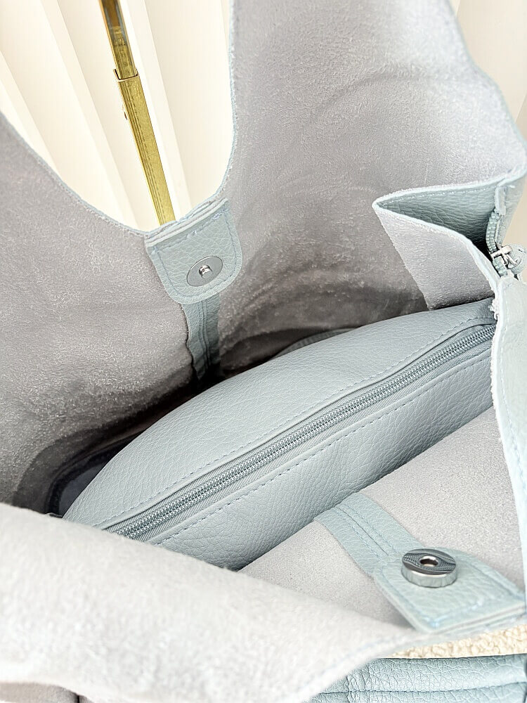 Maxfly torebka shopper na ramię i listonoszka 2w1 jasnoniebieska