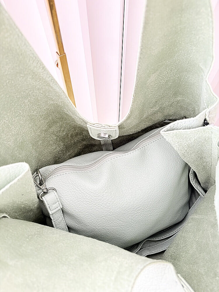 Maxfly torebka shopper na ramię i listonoszka 2w1 zielona