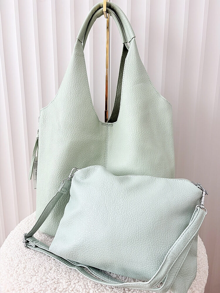 Maxfly torebka shopper na ramię i listonoszka 2w1 zielona