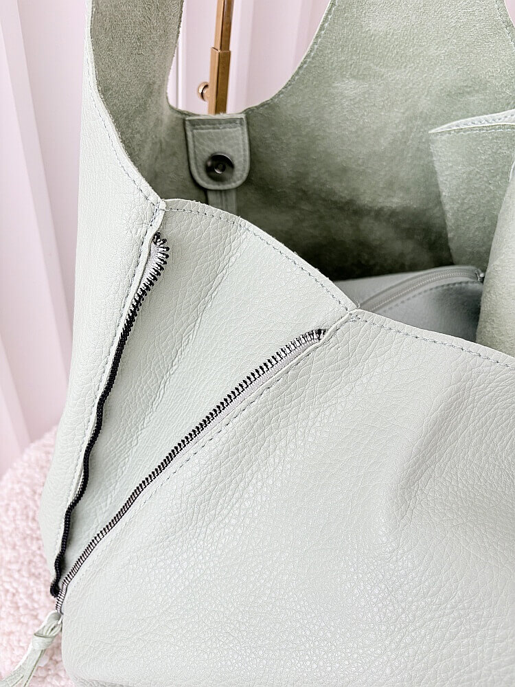 Maxfly torebka shopper na ramię i listonoszka 2w1 zielona