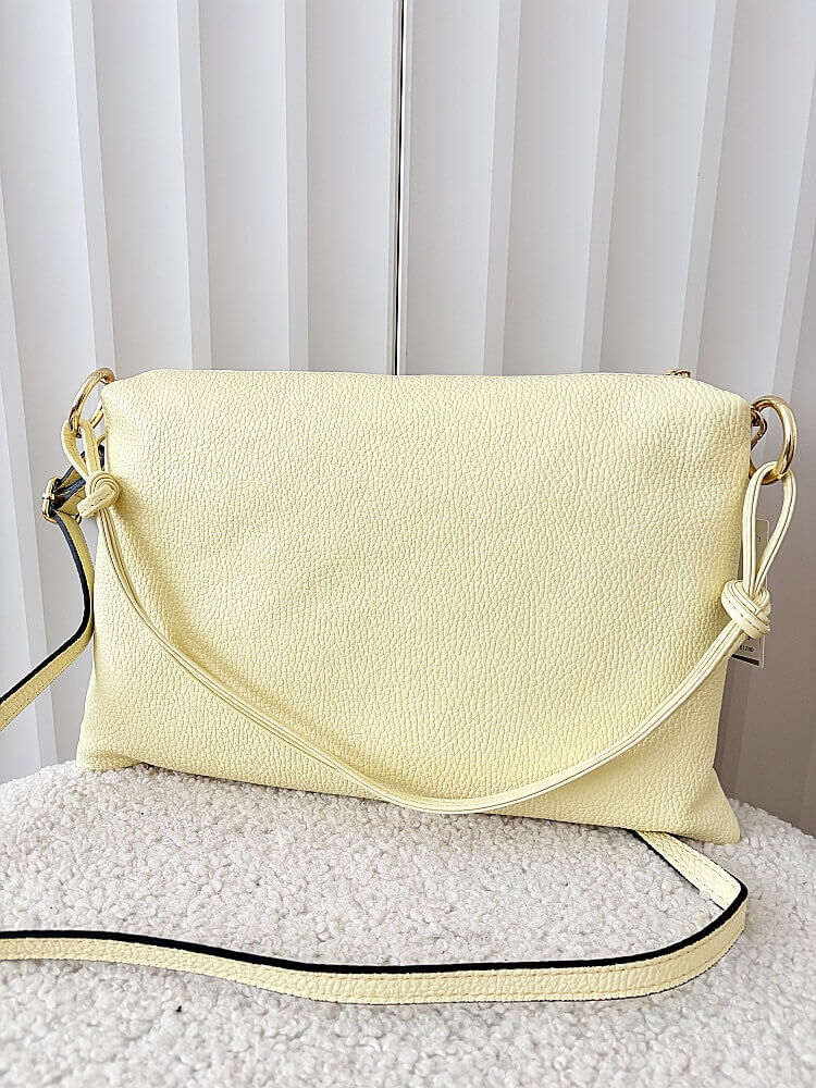 Laura Biaggi skórzana torebka na ramię żółta