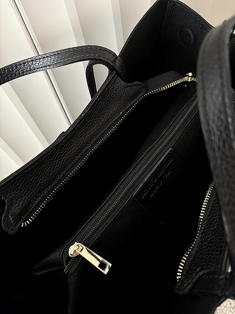 Laura Biaggi torebka shopper skórzana czarna