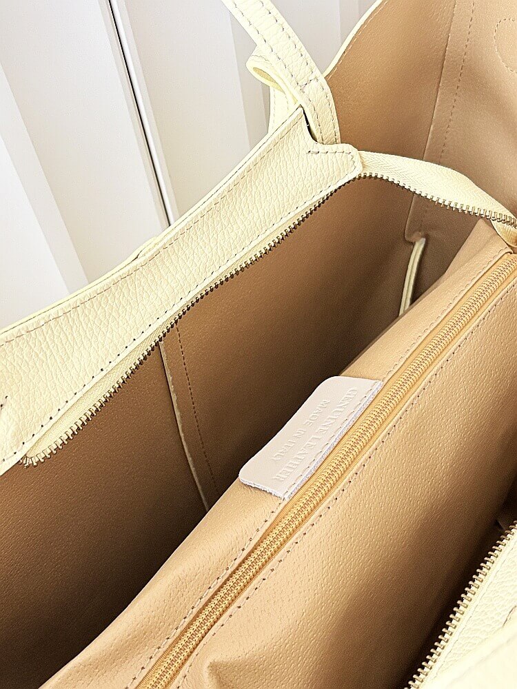 Laura Biaggi torebka shopper skórzana żółta