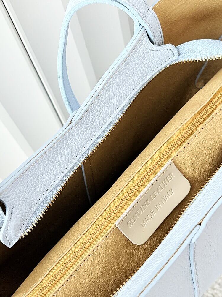 Laura Biaggi torebka shopper skórzana niebieska