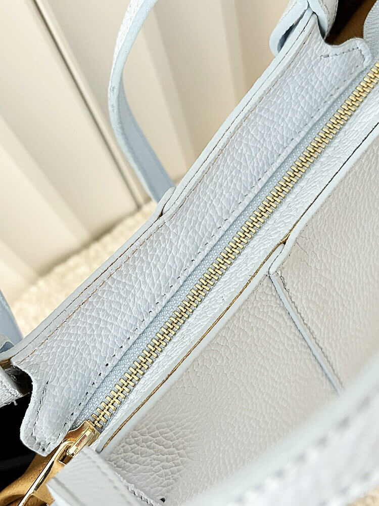 Laura Biaggi torebka shopper skórzana niebieska