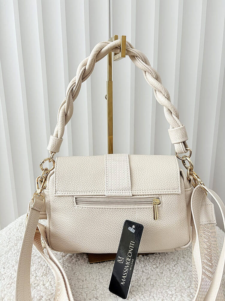 Massimo Contti listonoszka beżowa z klapką serduszko