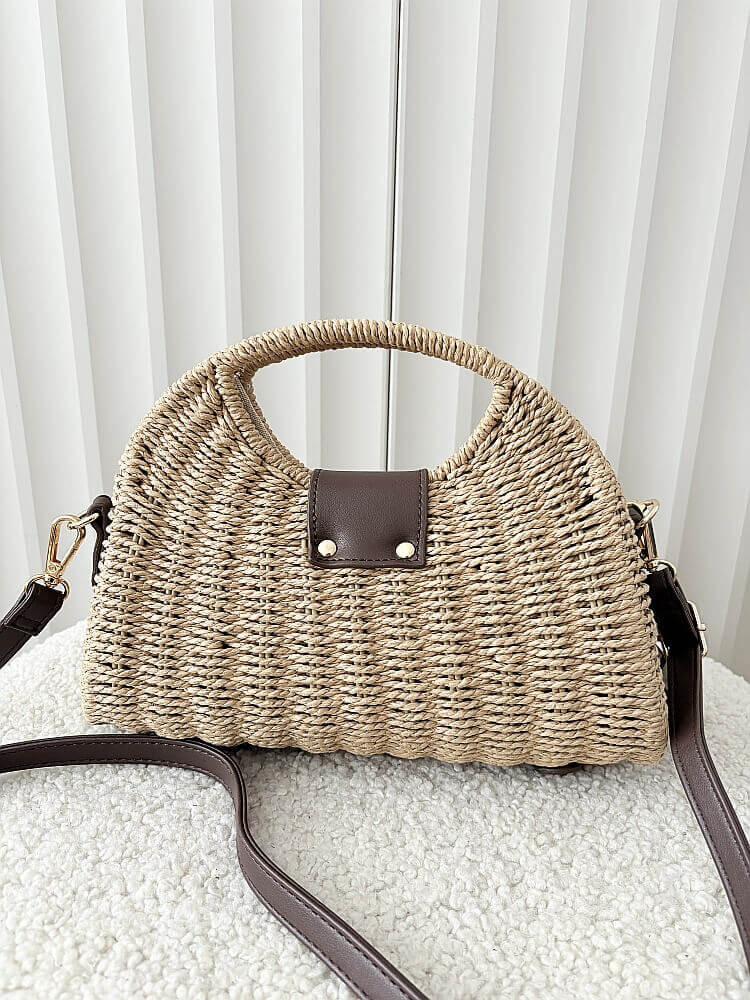 Flora&Co torebka kuferek koszyk beżowy z brązowym