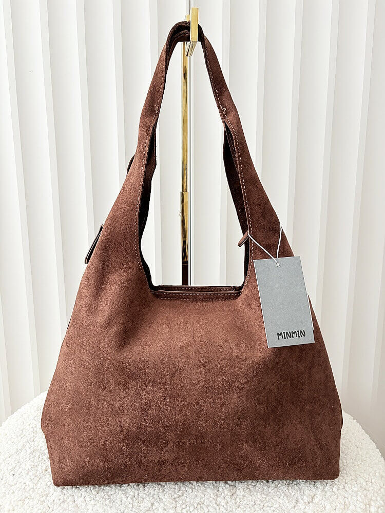 Minmin torebka shopperka na ramię czekoladowa ekozamsz