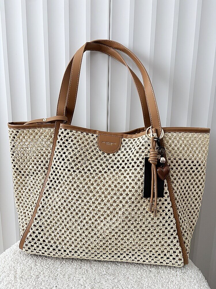 Flora&Co torebka shopper koszyk beżowa