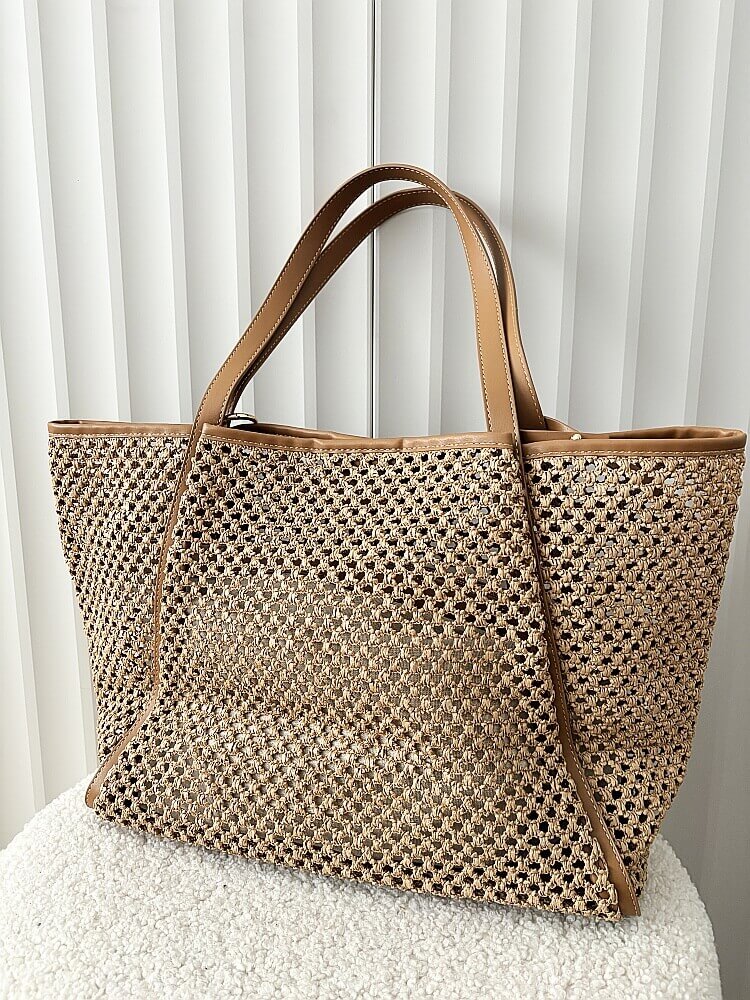 Flora&Co torebka shopper koszyk ciemnobeżowa