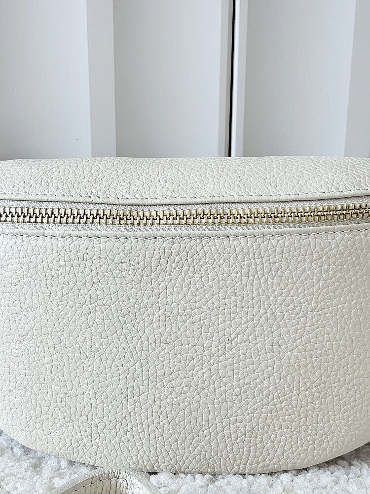 Laura Biaggi torebka nerka skórzana jasnobeżowa