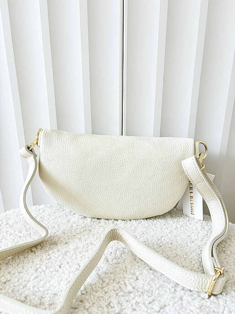 Laura Biaggi torebka nerka skórzana jasnobeżowa