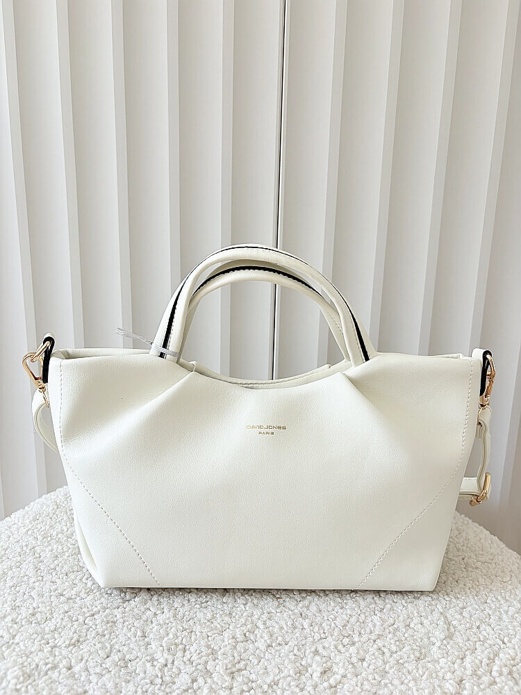 David Jones torebka shopperka biała z przeszyciami