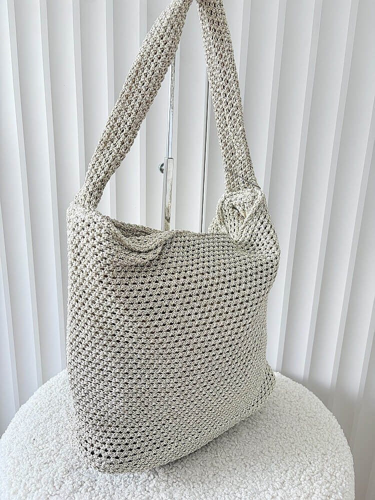 David Jones torebka shopper na ramię jasnozłota plecionka