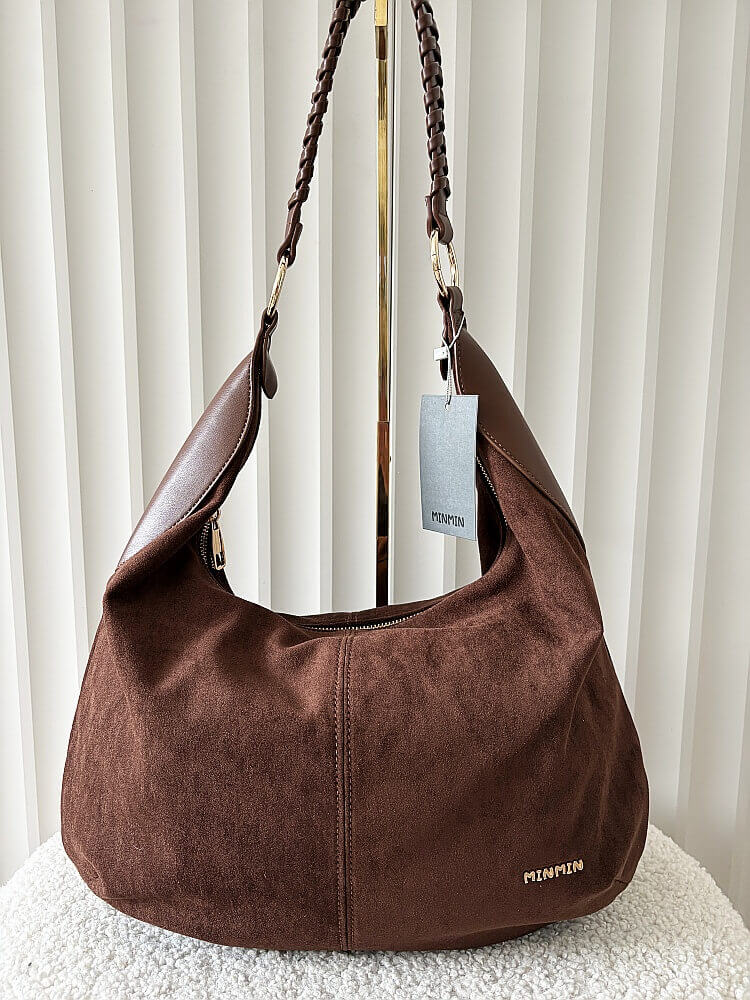 Minmin torebka shopper na ramię czekoladowa ekozamsz