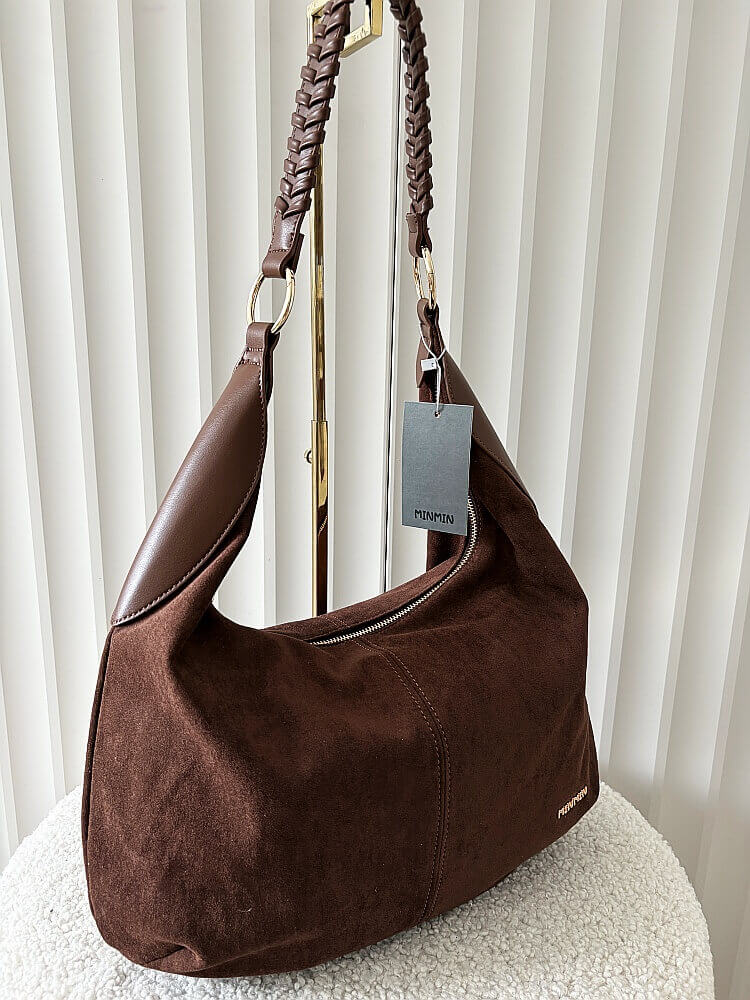 Minmin torebka shopper na ramię czekoladowa ekozamsz