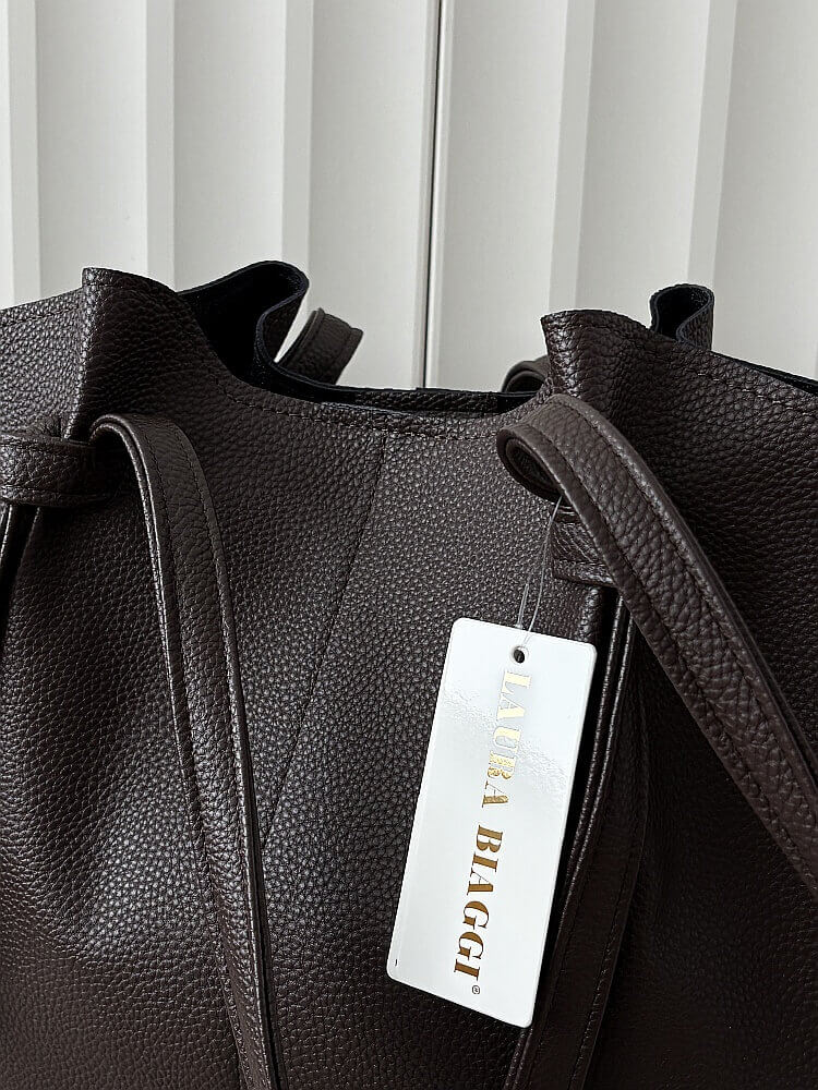 Laura Biaggi torebka shopper na ramię czekoladowa