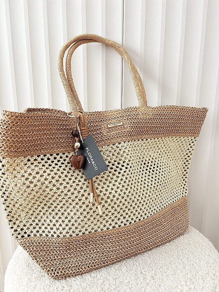 Flora&Co torebka shopper koszyk beżowa 