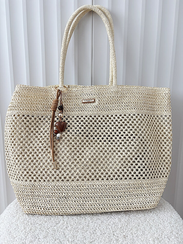 Flora&Co torebka shopper koszyk jasnobeżowa