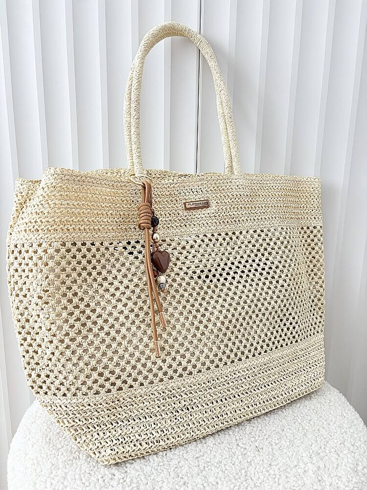 Flora&Co torebka shopper koszyk jasnobeżowa