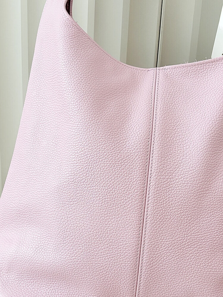 Laura Biaggi skórzana torba shopper na ramię różowa