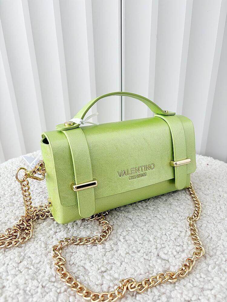 Valentino Creations torebka mini listonoszka zielona błyszcząca