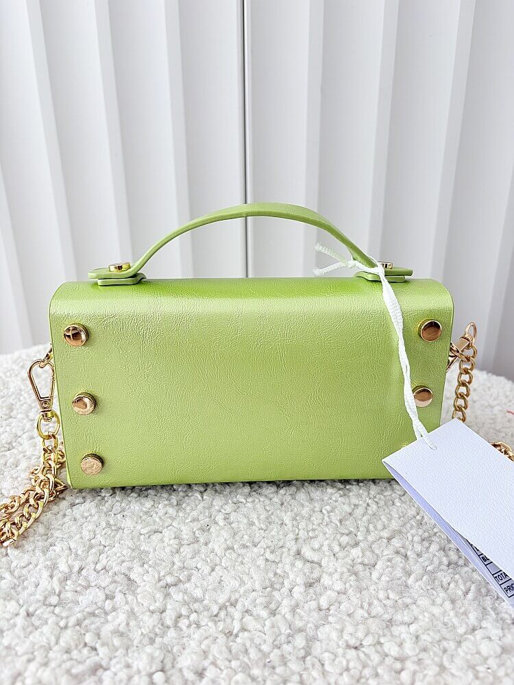 Valentino Creations torebka mini listonoszka zielona błyszcząca