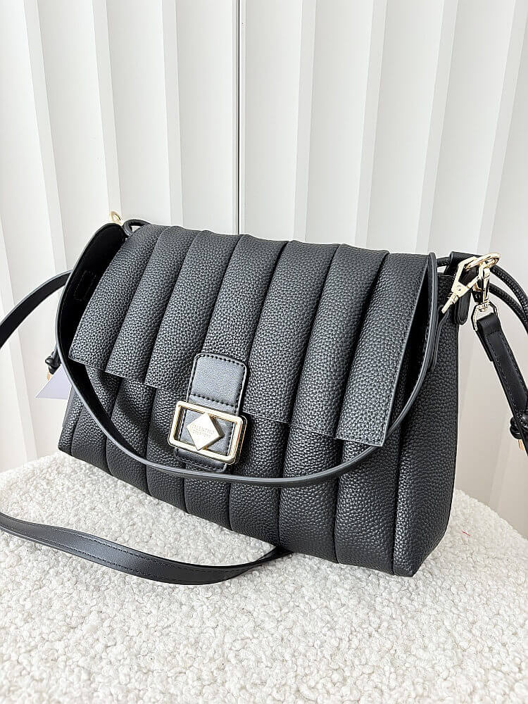 Valentino Creations torebka listonoszka czarna z przeszyciami