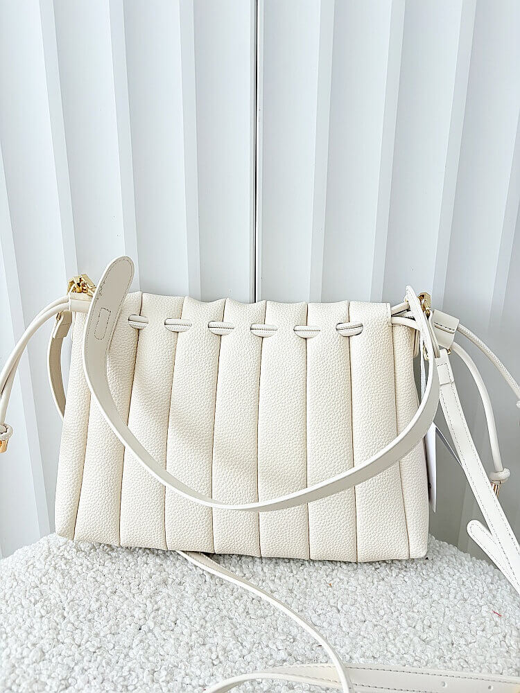 Valentino Creations torebka listonoszka beżowa z przeszyciami