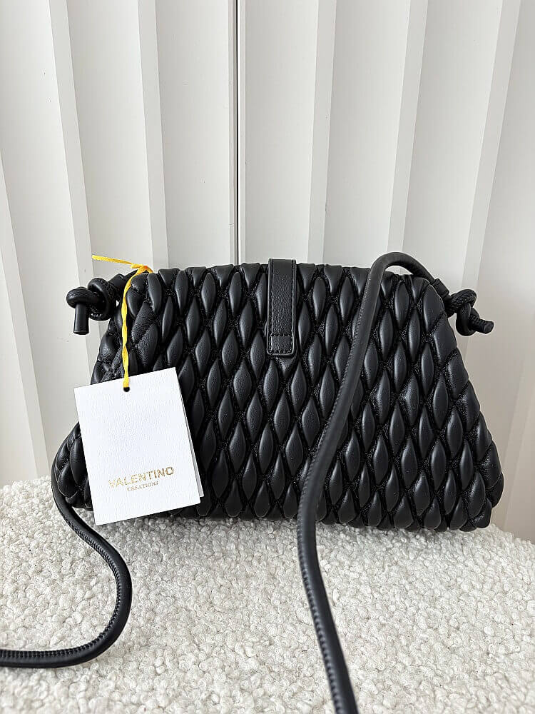 Valentino Creations torebka listonoszka czarna plecionka