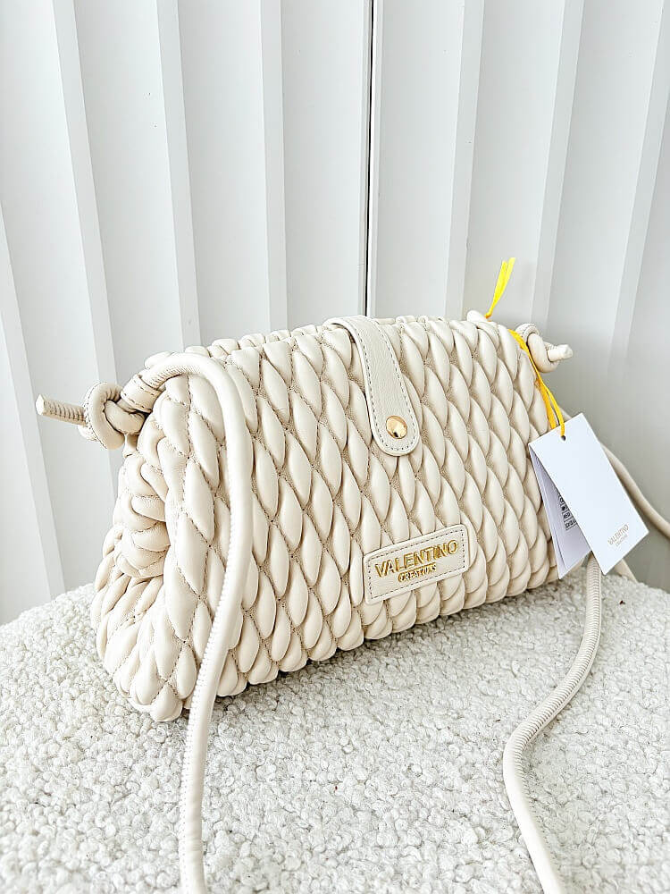 Valentino Creations torebka listonoszka beżowa plecionka