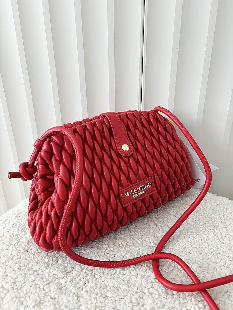 Valentino Creations torebka listonoszka czerwona plecionka