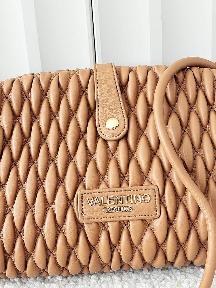 Valentino Creations torebka listonoszka camelowa plecionka