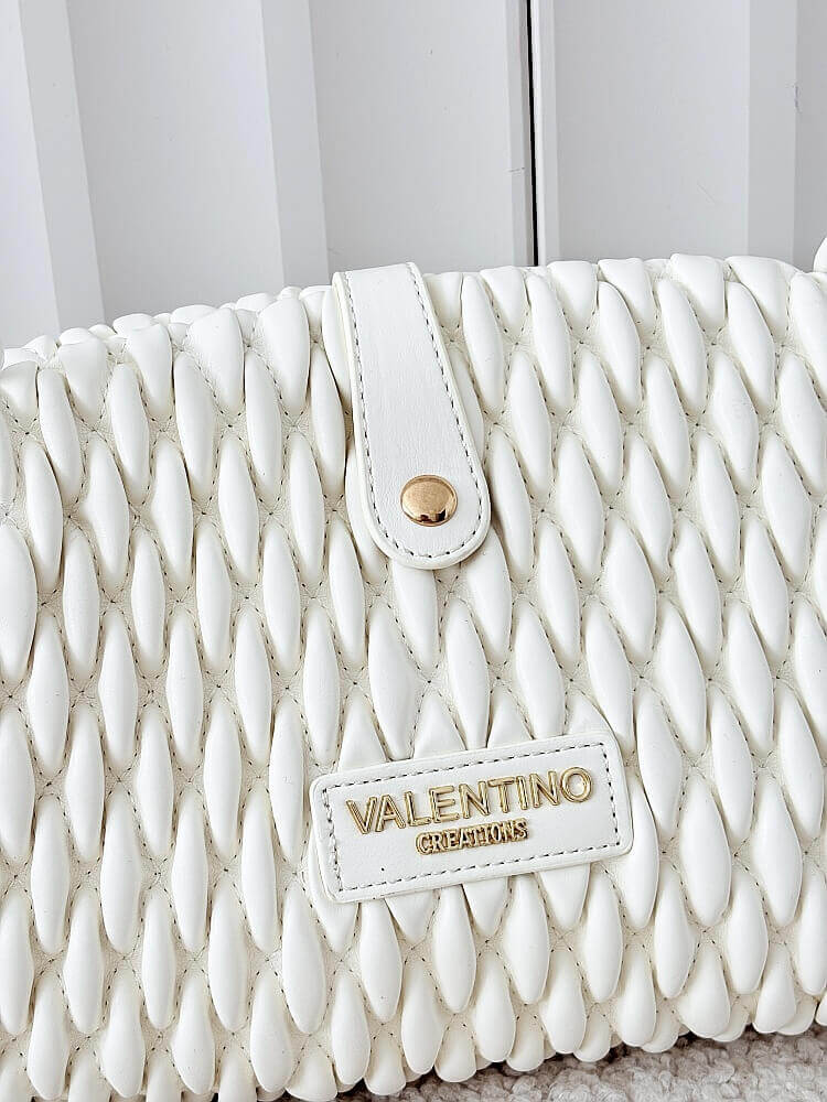 Valentino Creations torebka listonoszka biała plecionka