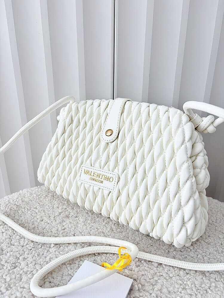Valentino Creations torebka listonoszka biała plecionka
