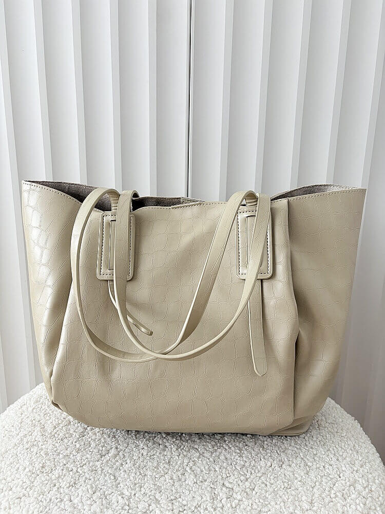 Monnari torebka shopper na ramię i listonoszka 2w1 beżowa design