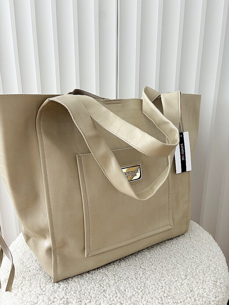 Monnari torba shopper na ramię beżowa design