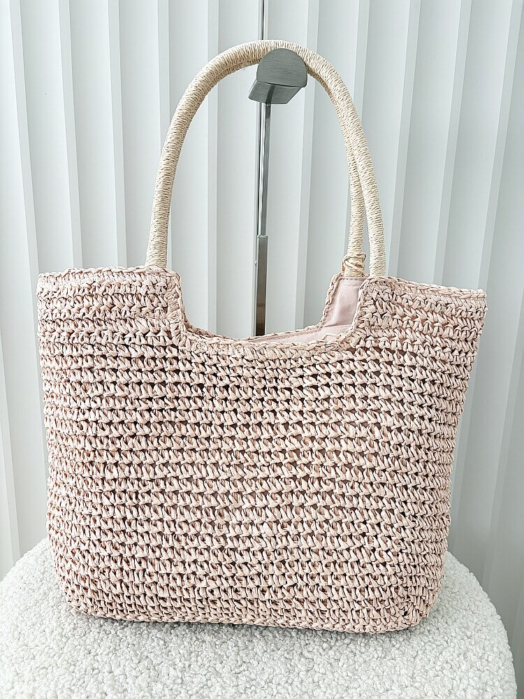 Flora&Co torebka shopper koszyk różowa z haftem