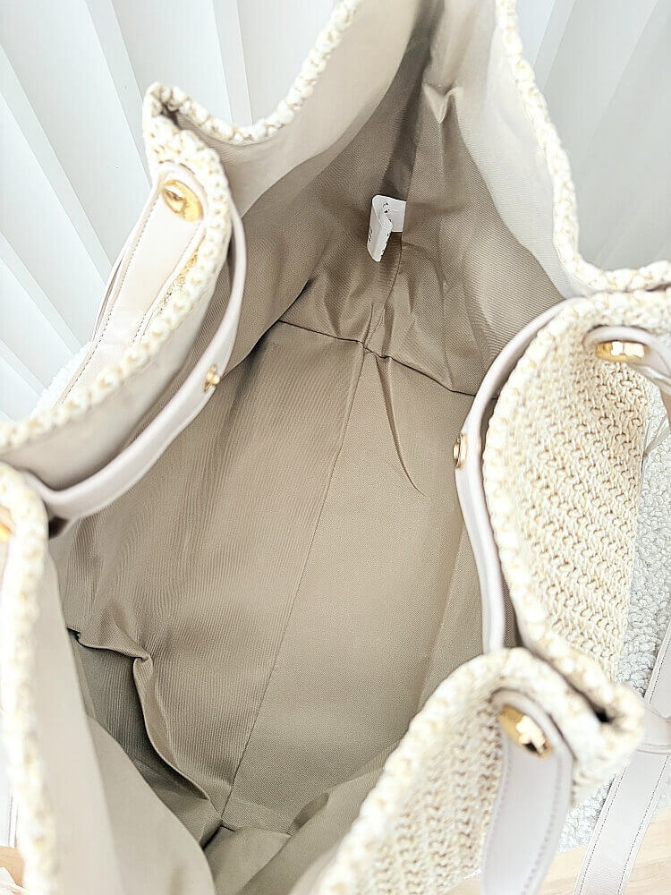 Torebka shopper koszyk na ramię jasnobeżowa