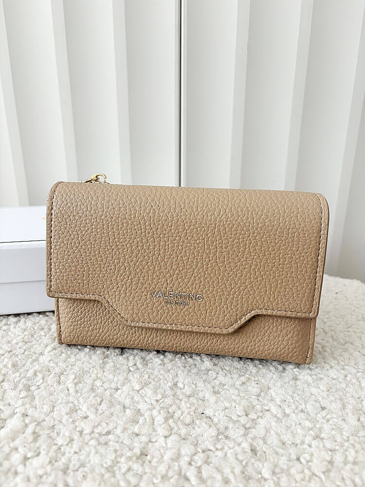 Valentino Creations portfel z klapką taupe