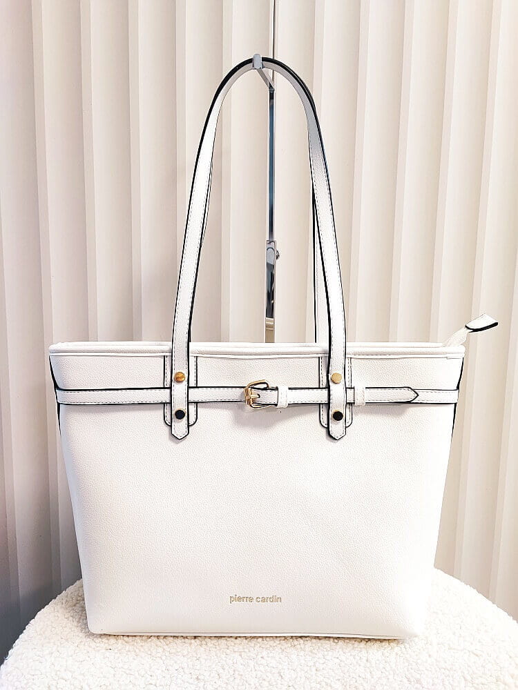 OUTLET Pierre Cardin torba 2w1 shopper i mini shopper biała