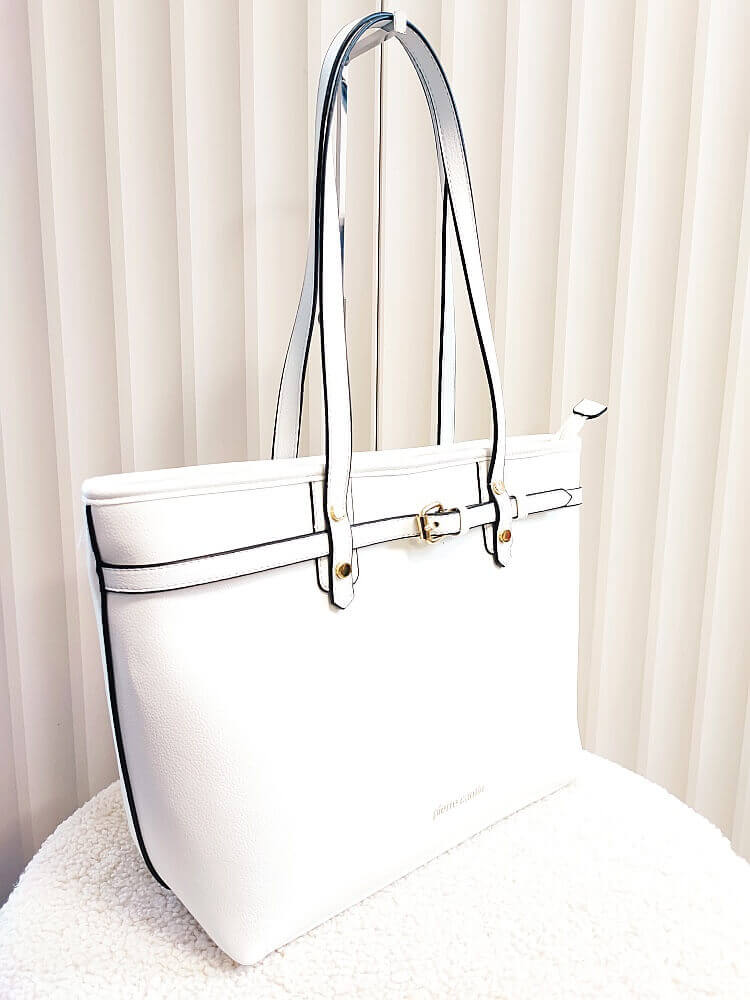 OUTLET Pierre Cardin torba 2w1 shopper i mini shopper biała