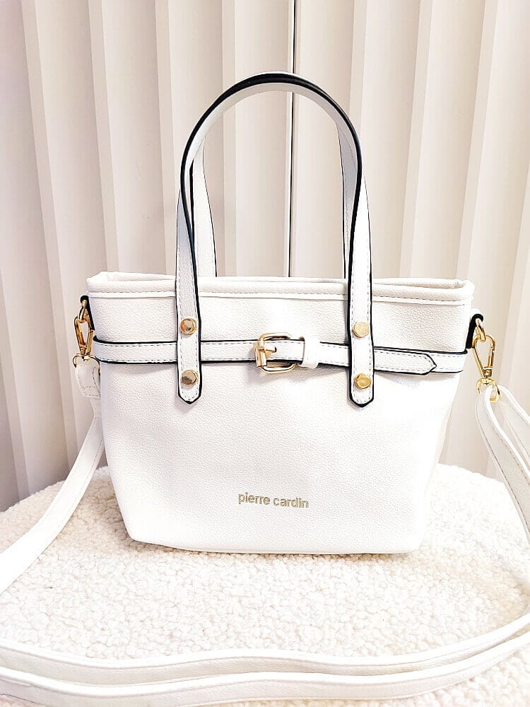 OUTLET Pierre Cardin torba 2w1 shopper i mini shopper biała