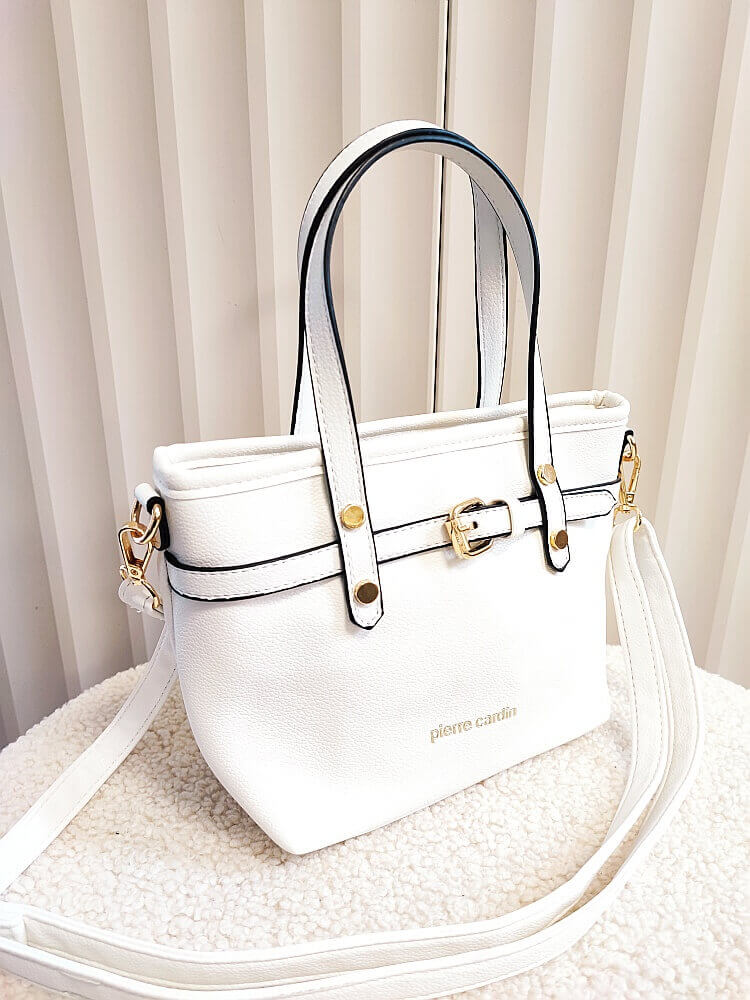 OUTLET Pierre Cardin torba 2w1 shopper i mini shopper biała