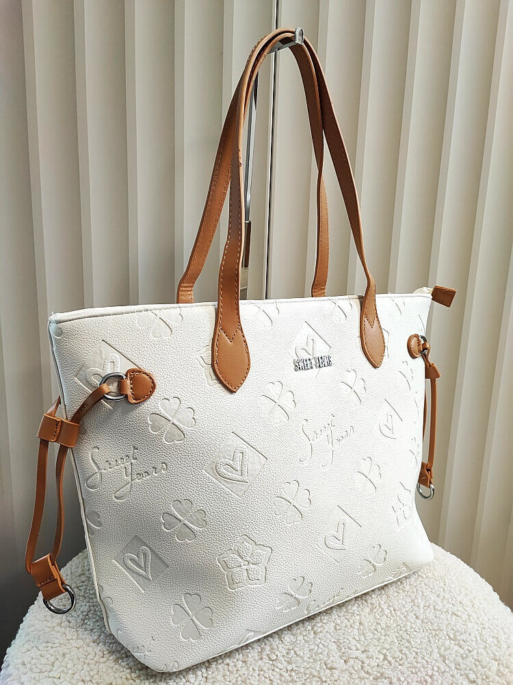 OUTLET Sweet Years torebka shopper na ramię biała logowana