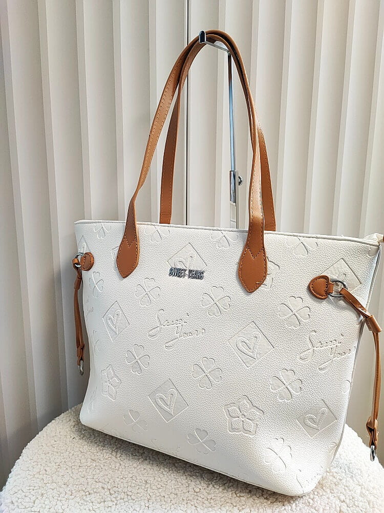 OUTLET Sweet Years torebka shopper na ramię biała logowana