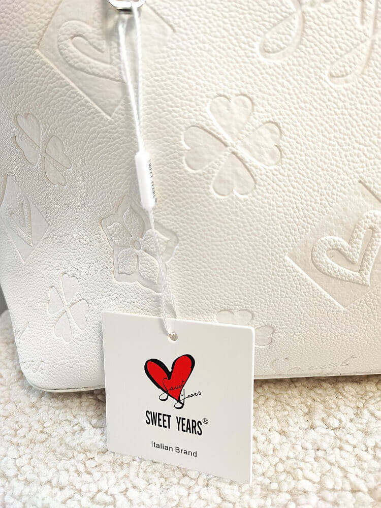 OUTLET Sweet Years torebka shopper na ramię biała logowana